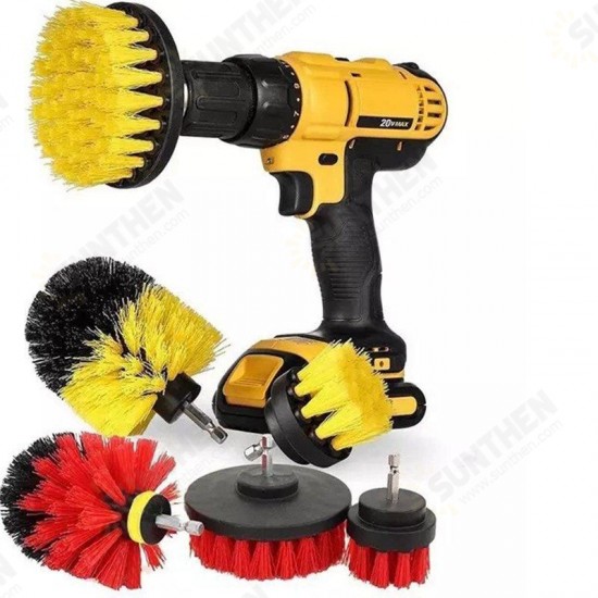 4pcs Drill Scrubber Brush Cleaning Brush Power Tool Electric Bristle Bathtub Tile Grout Cleaner