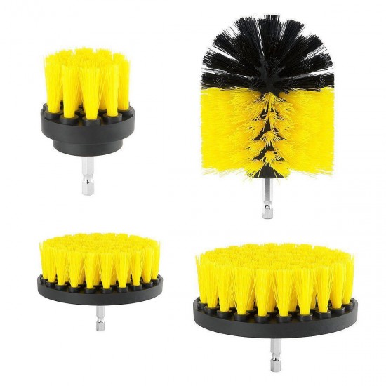 4pcs Drill Scrubber Brush Cleaning Brush Power Tool Electric Bristle Bathtub Tile Grout Cleaner