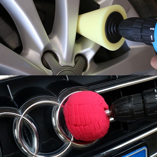 5/6/7 Pcs Car Polish Buffing Cone Pads with Polishing Ball Pad For Wheel Corner Drill Kit