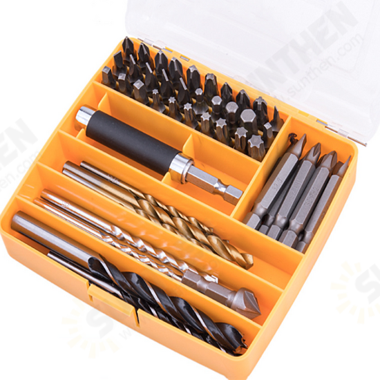 57pcs Wood Masonary Drill Set Chrome Vanadium Steel Screwdriver Bits Power Drilling Tools Repair Hand Tools Kit in Storage Case 57pcs Wood Masonary Drill Set Chrome Vanadium Steel Screwdriver Bits Power Drilling Tools Repair Hand Tools Kit in Storage Case