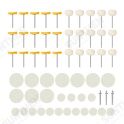 58Pcs Polishing Wheel Kit 3.0/3.175mm Shank Cotton Polishing Pad Buffing Disc Mini Grinding Brush for Woodworking 58Pcs Polishing Wheel Kit 3.0/3.175mm Shank Cotton Polishing Pad Buffing Disc Mini Grinding Brush for Woodworking