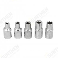 5PCS Socket Wrench Kit 1/4 Inch Drive Auto Repair Sleeve Set E4-E8 E-type Post Socket 5PCS Socket Wrench Kit 1/4 Inch Drive Auto Repair Sleeve Set E4-E8 E-type Post Socket
