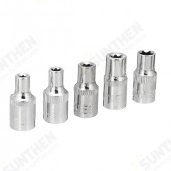 5PCS Socket Wrench Kit 1/4 Inch Drive Auto Repair Sleeve Set E4-E8 E-type Post Socket 5PCS Socket Wrench Kit 1/4 Inch Drive Auto Repair Sleeve Set E4-E8 E-type Post Socket