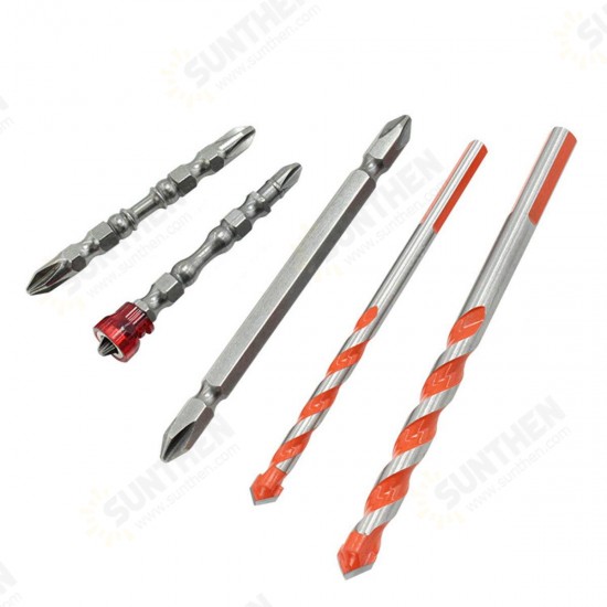 5Pcs Tile Glass Drill Set Magnetic Ring Cross Screwdriver Bit Multifunctional Cutter Marble 5Pcs Tile Glass Drill Set Magnetic Ring Cross Screwdriver Bit Multifunctional Cutter Marble