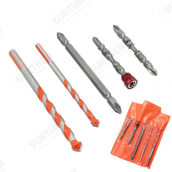 5Pcs Tile Glass Drill Set Magnetic Ring Cross Screwdriver Bit Multifunctional Cutter Marble 5Pcs Tile Glass Drill Set Magnetic Ring Cross Screwdriver Bit Multifunctional Cutter Marble