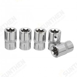 5pcs 3/8 Inch Driver Socket Set E Star Socket Metalworking Household Wrench Sockets 5pcs 3/8 Inch Driver Socket Set E Star Socket Metalworking Household Wrench Sockets