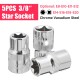 5pcs 3/8 Inch Driver Socket Set E Star Socket Metalworking Household Wrench Sockets