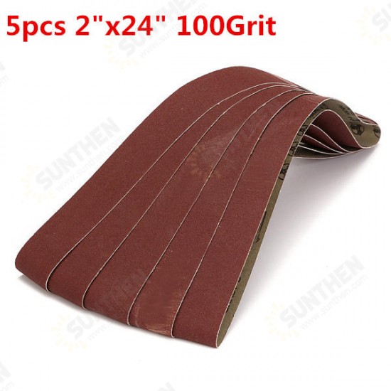 5pcs 5x106cm 100 Grit Alumina Sanding Belts Self Sharpening Oxide Abrasive Strips 5pcs 5x106cm 100 Grit Alumina Sanding Belts Self Sharpening Oxide Abrasive Strips