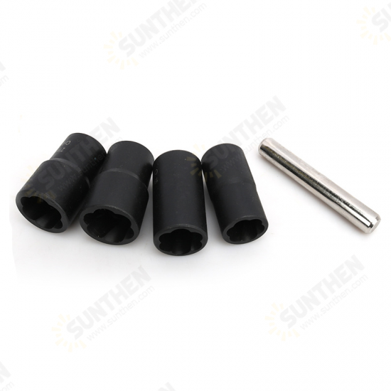 5pcs Twist Socket Set Lug Bolt Nut Remover Extractor Tool 17MM to 22MM Metric Bolt and Lug Nut Extractor Socket Wrench Tools 5pcs Twist Socket Set Lug Bolt Nut Remover Extractor Tool 17MM to 22MM Metric Bolt and Lug Nut Extractor Socket Wrench Tools