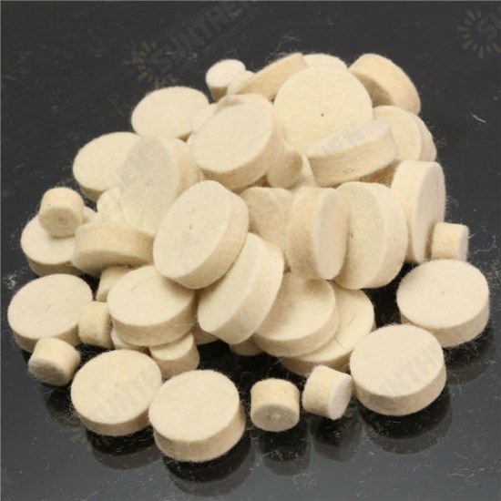 60pcs Felt Polishing Wheel Buffer Pad with 3 Mandrel for Rotary Tools