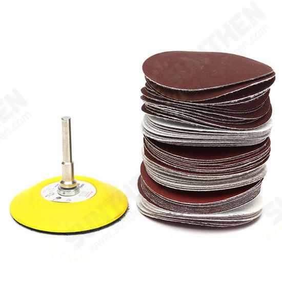 60pcs Sand Paper Mixed Set With 3 Inch Abrasives Hook And Loop Sanding Pad