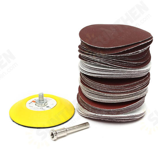 60pcs Sand Paper Mixed Set With 3 Inch Abrasives Hook And Loop Sanding Pad