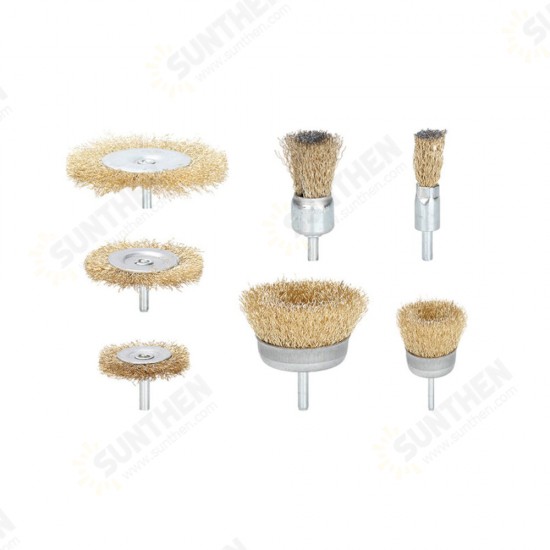 6/7/9Pcs 6mm Shank Electric Grinder Wire Wheel Brush Drill Bit Brass Coated Wire Brush Set For Removal Rust Corrosion Metal Polishing Wheel 6/7/9Pcs 6mm Shank Electric Grinder Wire Wheel Brush Drill Bit Brass Coated Wire Brush Set For Removal Rust Corrosion Metal Polishing Wheel