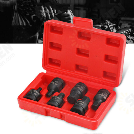 6pcs 1/2 Inch Drive Hex 12 Point MM Spline Socket Bit Impact Spline Bit Socket Wrench for Pneumatic Manual Wrench 6pcs 1/2 Inch Drive Hex 12 Point MM Spline Socket Bit Impact Spline Bit Socket Wrench for Pneumatic Manual Wrench