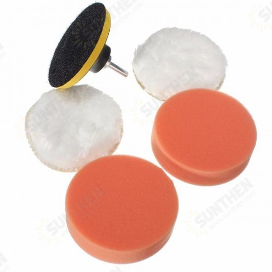 6pcs 4 Inch Sponge and Woolen Polishing Buffing Pad Kit For Car Polisher