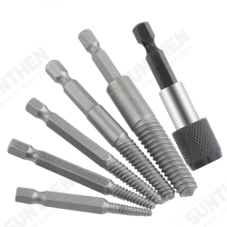 6pcs Bolt Remover Screw Extractor HSS Screw Remover Drill Bits with Hex Shank for Broken Damaged Bolt Stud 6pcs Bolt Remover Screw Extractor HSS Screw Remover Drill Bits with Hex Shank for Broken Damaged Bolt Stud