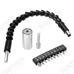 7-19mm Manual Socket Wrench with Screwdriver Bits 290mm Flexible Shaft Extension Screwdriver Bit 7-19mm Manual Socket Wrench with Screwdriver Bits 290mm Flexible Shaft Extension Screwdriver Bit
