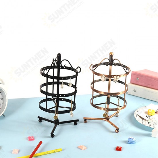 72 Holes 3 Layer Metal Earrings Rotating Display Rack Jewelry Organizer Holder Tools Kit 72 Holes 3 Layer Metal Earrings Rotating Display Rack Jewelry Organizer Holder Tools Kit