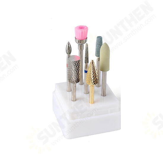 7Pcs/Set Nail Art Drill Bits Ceramics Tungsten Steel Gel Removal Acrylic Cuticle Electric Nail Drilling Machine Manicure