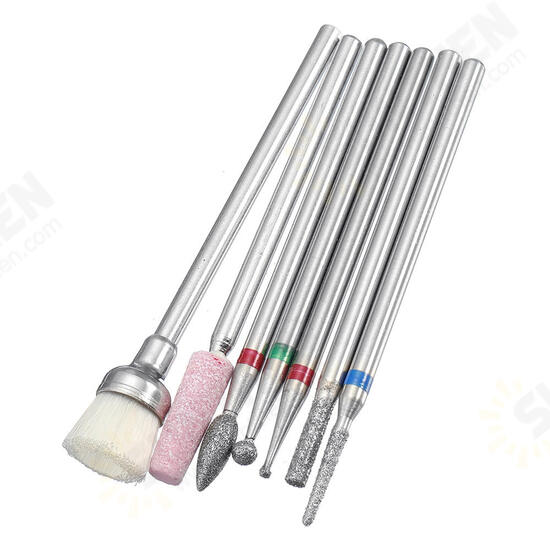 7pcs Abrasive Drill Bits 3/32 Inch Rotate Burr Cuticle Clean Manicure Pedicure Tool 7pcs Abrasive Drill Bits 3/32 Inch Rotate Burr Cuticle Clean Manicure Pedicure Tool