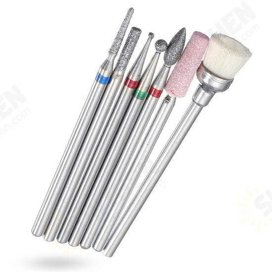 7pcs Abrasive Drill Bits 3/32 Inch Rotate Burr Cuticle Clean Manicure Pedicure Tool 7pcs Abrasive Drill Bits 3/32 Inch Rotate Burr Cuticle Clean Manicure Pedicure Tool