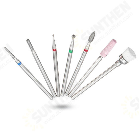 7pcs Abrasive Drill Bits 3/32 Inch Rotate Burr Cuticle Clean Manicure Pedicure Tool 7pcs Abrasive Drill Bits 3/32 Inch Rotate Burr Cuticle Clean Manicure Pedicure Tool