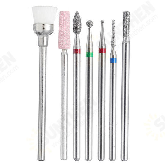 7pcs Abrasive Drill Bits 3/32 Inch Rotate Burr Cuticle Clean Manicure Pedicure Tool 7pcs Abrasive Drill Bits 3/32 Inch Rotate Burr Cuticle Clean Manicure Pedicure Tool