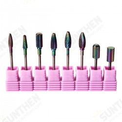 8pcs 3/32 Inch Electric Nail Drill Bits Tungsten Steel Alloy Gel Removal Manicure Tool