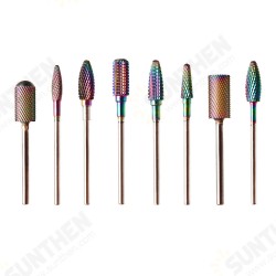 8pcs 3/32 Inch Electric Nail Drill Bits Tungsten Steel Alloy Gel Removal Manicure Tool