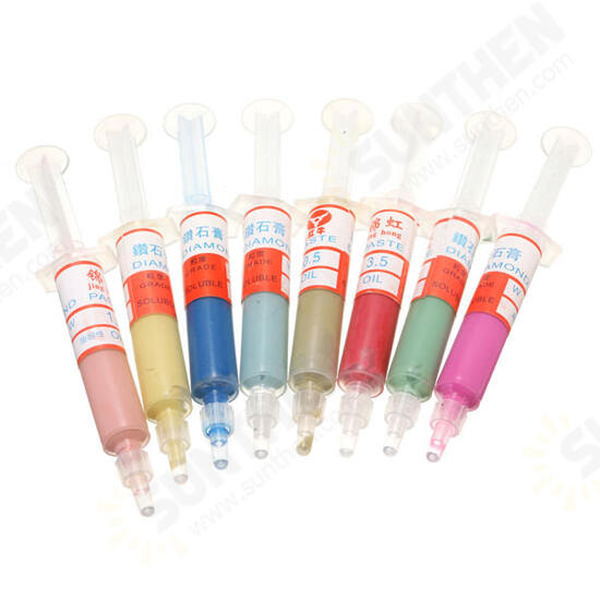 8pcs 5g Diamond Polishing Paste Lapping Compound Mold Polishing Tool set 0.5-10.0 Micron 8pcs 5g Diamond Polishing Paste Lapping Compound Mold Polishing Tool set 0.5-10.0 Micron