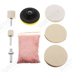 8pcs Cerium Oxide Polishing Powder Felt Polishing Pad Kit 8pcs Cerium Oxide Polishing Powder Felt Polishing Pad Kit