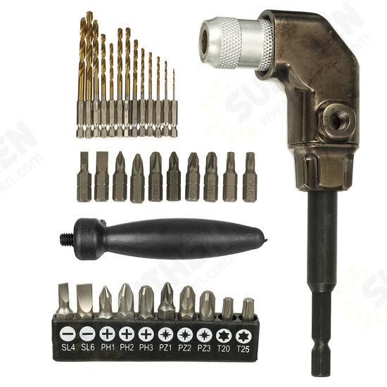 90 Degree Bit Right Angle Driver Electric Screwdriver Drill Turning Device Angle Adapter Bit Corner Screwdriver Corner 90 Degree Bit Right Angle Driver Electric Screwdriver Drill Turning Device Angle Adapter Bit Corner Screwdriver Corner