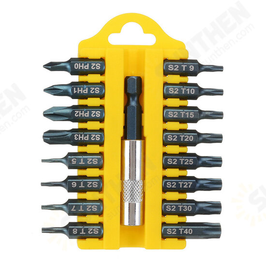 17 In 1 Screwdriver Bit Set Alloy Steel 1/4 Inch Hex Shank Screwdriver