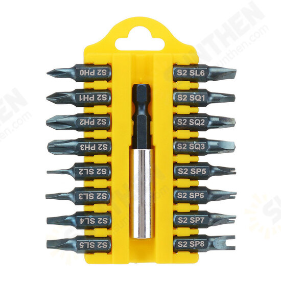 17 In 1 Screwdriver Bit Set Alloy Steel 1/4 Inch Hex Shank Screwdriver