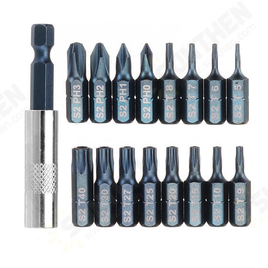 17 In 1 Screwdriver Bit Set Alloy Steel 1/4 Inch Hex Shank Screwdriver