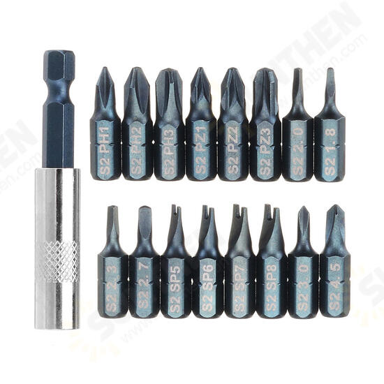 17 In 1 Screwdriver Bit Set Alloy Steel 1/4 Inch Hex Shank Screwdriver