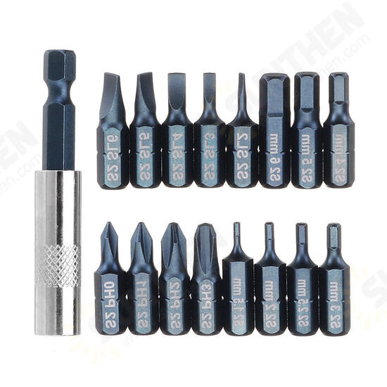 17 In 1 Screwdriver Bit Set Alloy Steel 1/4 Inch Hex Shank Screwdriver