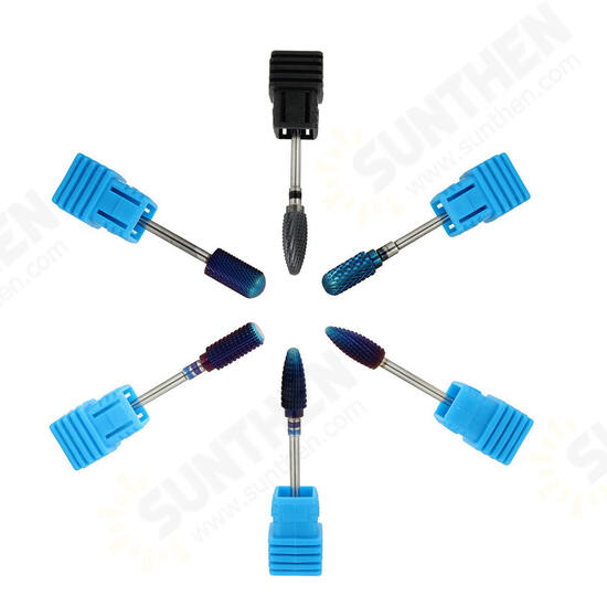 Blue Nano Coated Carbide Sharp Nail Drill Bits Cuticle Cleaning Tool Blue Nano Coated Carbide Sharp Nail Drill Bits Cuticle Cleaning Tool