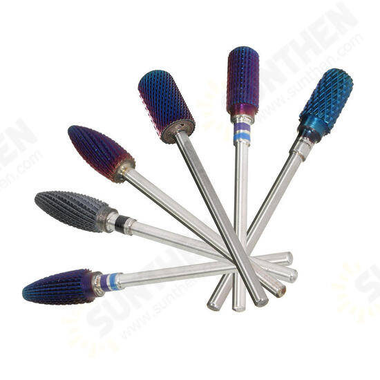 Blue Nano Coated Carbide Sharp Nail Drill Bits Cuticle Cleaning Tool Blue Nano Coated Carbide Sharp Nail Drill Bits Cuticle Cleaning Tool