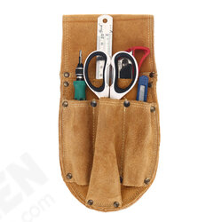 Cowhide Waist Bag Electrical Woodworking Hardware Screwdriver Tools Belt Case