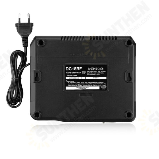 DC18RF 3A Charger with 2pcs 18V Rechargeable Battery LiIon Battery Replacement Power Tool Battery for MAKITA BL1860 BL1815 DC18RF 3A Charger with 2pcs 18V Rechargeable Battery LiIon Battery Replacement Power Tool Battery for MAKITA BL1860 BL1815