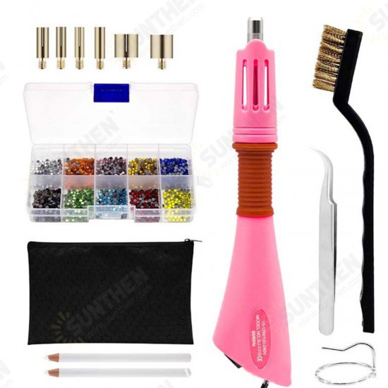 DIY Hot Fix Rhinestone Applicator Wand Setter Tools Kit Hot Drill Point Drill