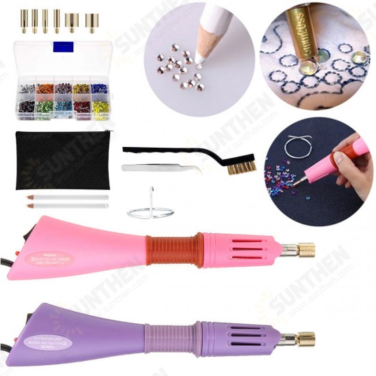 DIY Hot Fix Rhinestone Applicator Wand Setter Tools Kit Hot Drill Point Drill