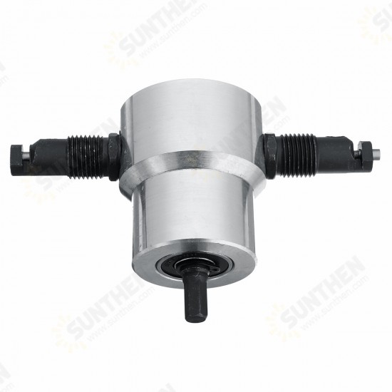 Double Head Metal Sheet Nibbler Cutter Drill Attachment with Wrench Cutting Tool Double Head Metal Sheet Nibbler Cutter Drill Attachment with Wrench Cutting Tool