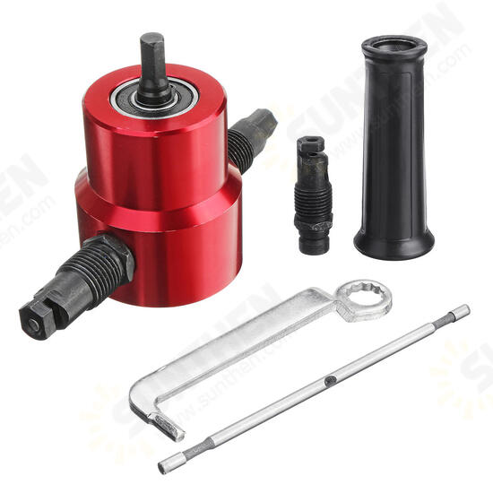 Double Headed Sheet Metal Cutting Nibbler Drill Attachment Metal Cutter Tool with Case Red Gold Blue Double Headed Sheet Metal Cutting Nibbler Drill Attachment Metal Cutter Tool with Case Red Gold Blue
