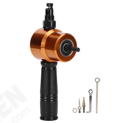 Double Headed Sheet Metal Nibbler Cutter Drill Attachment Nibbler for 360 Degree Rotatable Circle Cutting Straight Cutting