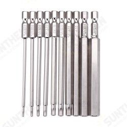 10Pcs 100mm 1/4 Inch Shank S2 Steel SAE Hex Head Allen Wrench Screwdriver Bit Drill Bit Set 10Pcs 100mm 1/4 Inch Shank S2 Steel SAE Hex Head Allen Wrench Screwdriver Bit Drill Bit Set