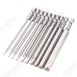 10Pcs 100mm 1/4 Inch Shank S2 Steel SAE Hex Head Allen Wrench Screwdriver Bit Drill Bit Set 10Pcs 100mm 1/4 Inch Shank S2 Steel SAE Hex Head Allen Wrench Screwdriver Bit Drill Bit Set