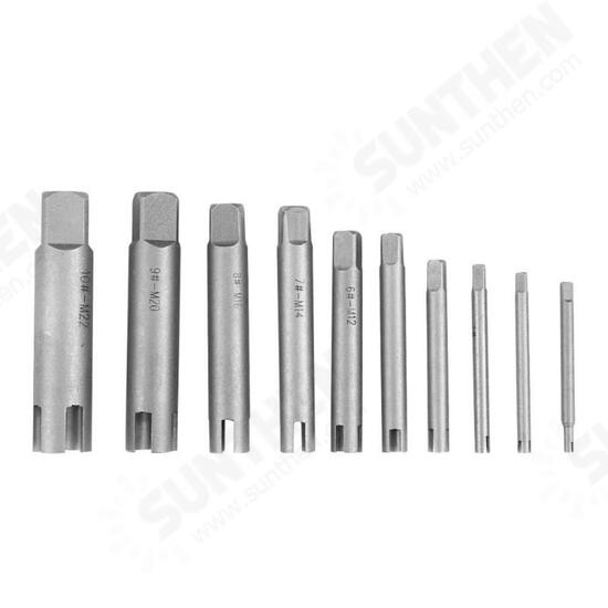 10Pcs Damaged Taps Remover Screw Tap Extractor Set Broken Taps Removal Kit 10Pcs Damaged Taps Remover Screw Tap Extractor Set Broken Taps Removal Kit