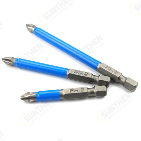 10Pcs Non-slip Magnetic PH2 Screwdriver Bit 1/4 Inch Hexagon Shank Driver S2 Phillips Screwdriver